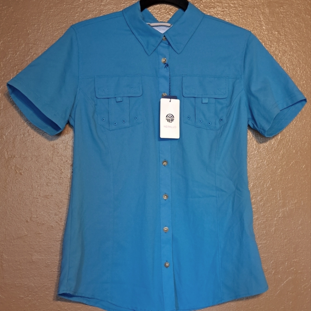 Nepallo Short Sleeve Button-Up Shirt Size XS